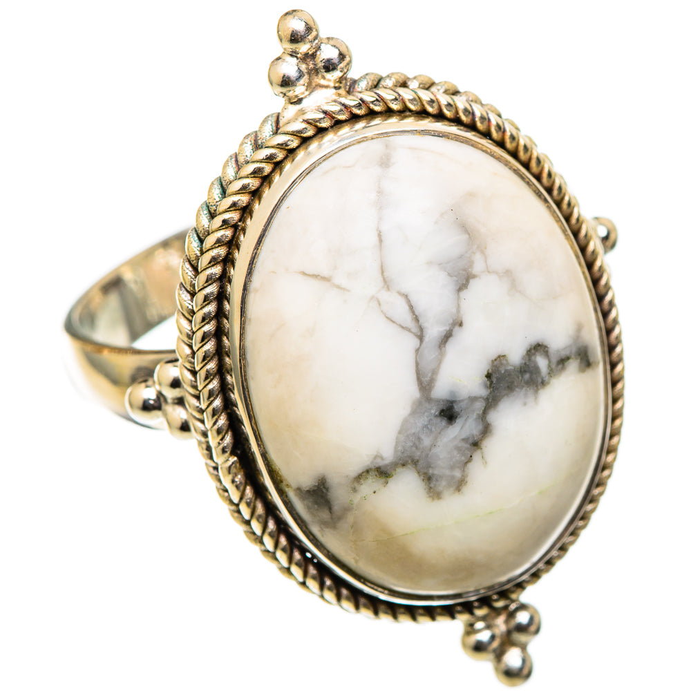 Howlite Rings handcrafted by Anasilvercos - RING101522 - Photo 2
