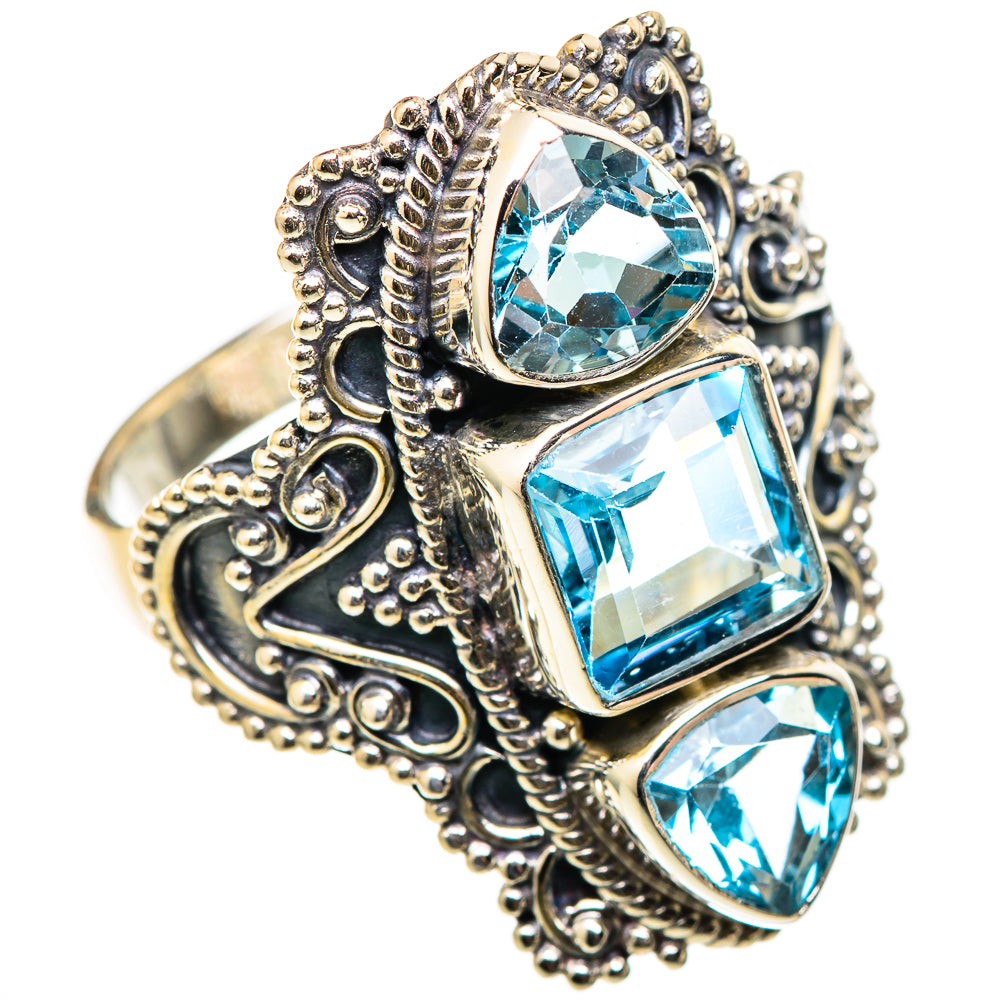 Blue Topaz Rings handcrafted by Anasilvercos - RING101530
