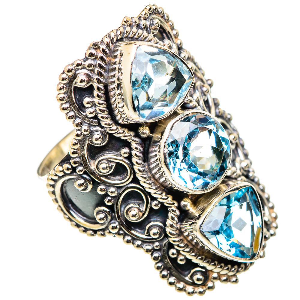 Blue Topaz Rings handcrafted by Anasilvercos - RING101532