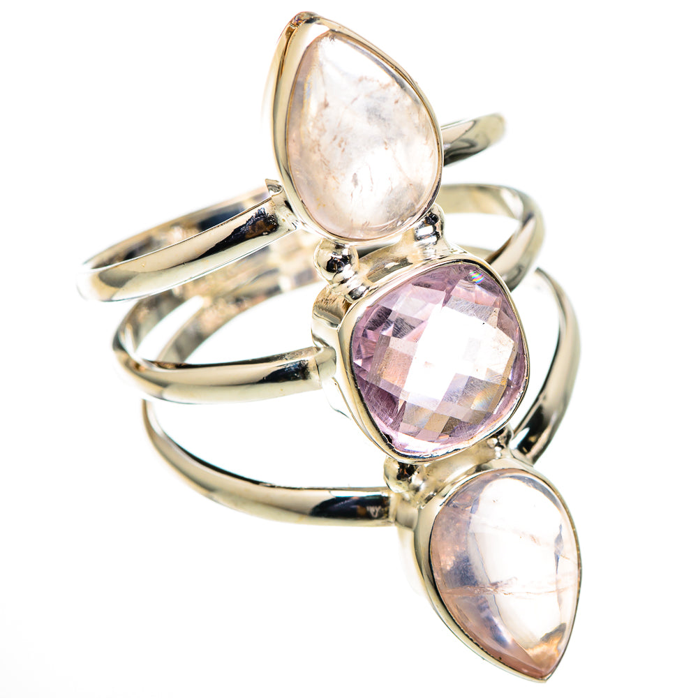 Rose Quartz Rings handcrafted by Anasilvercos - RING101540
