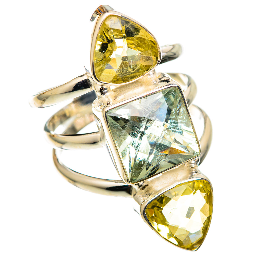 Green Amethyst Rings handcrafted by Anasilvercos - RING101546