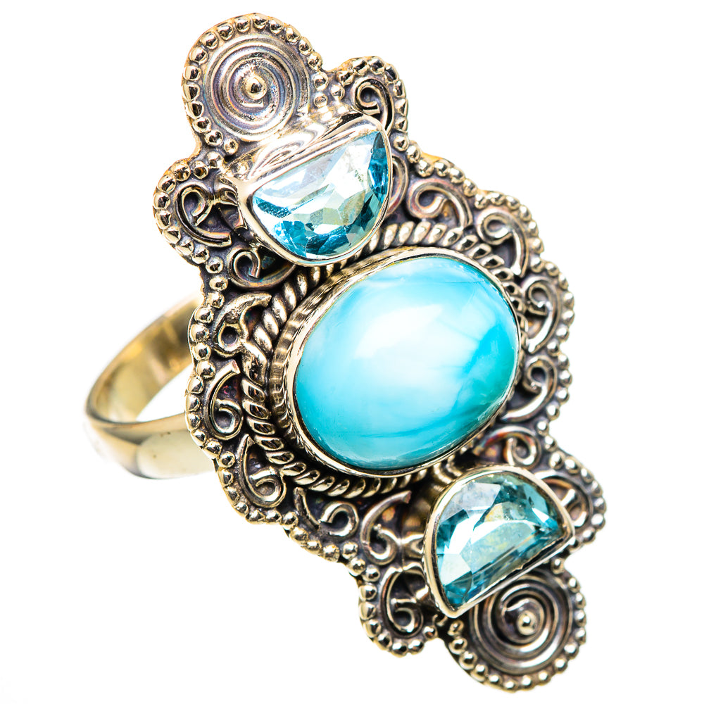Larimar Rings handcrafted by Anasilvercos - RING101549