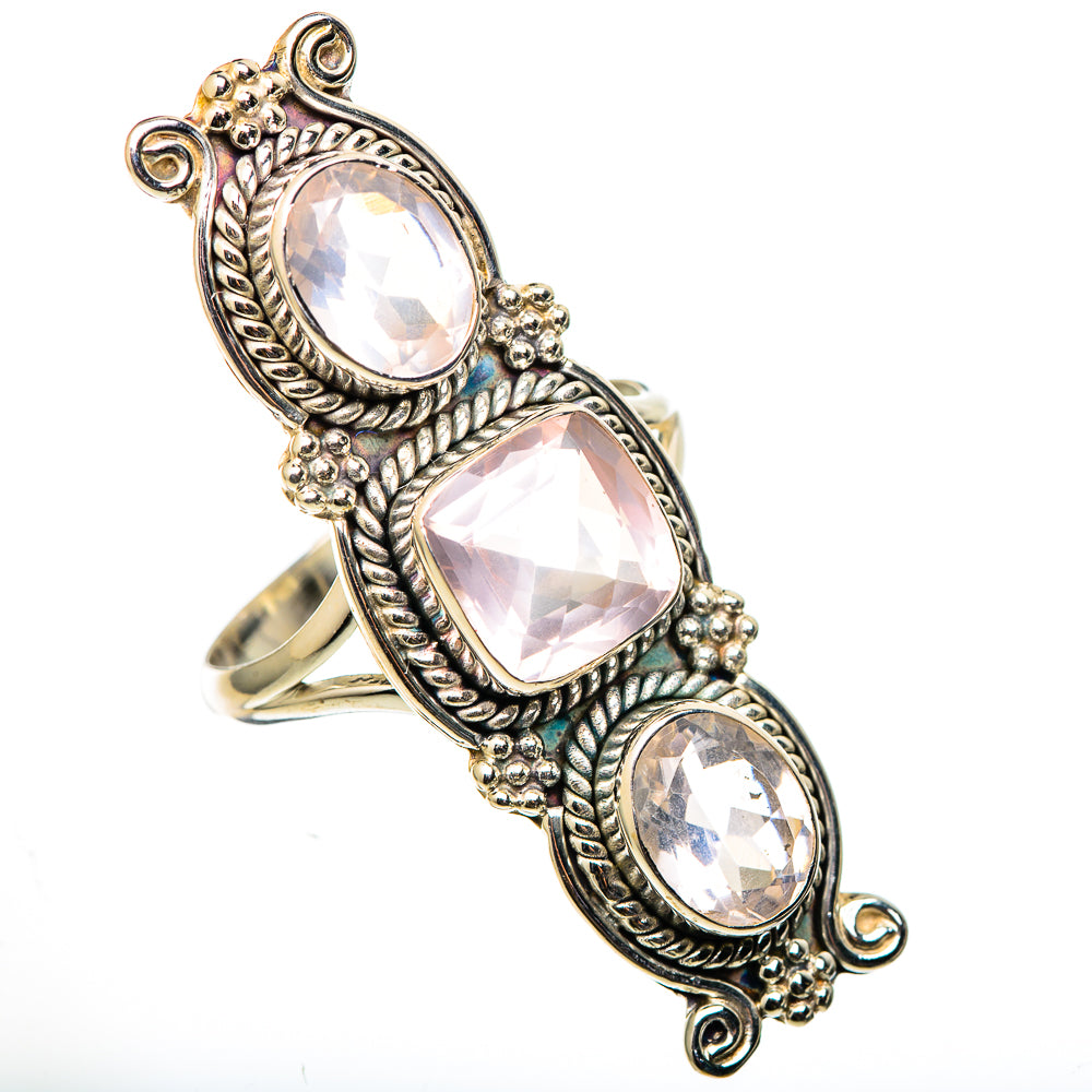 Rose Quartz Rings handcrafted by Anasilvercos - RING101574