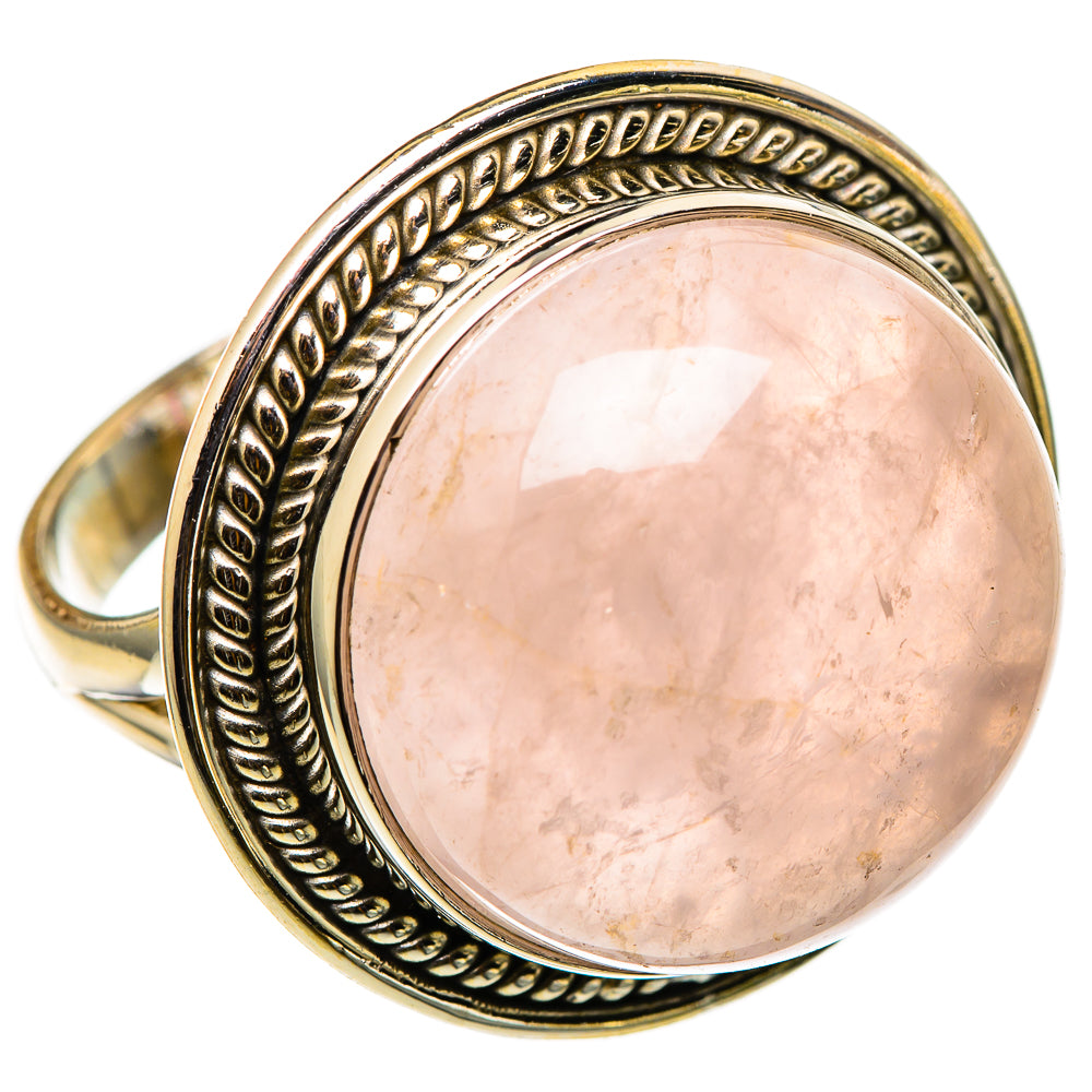 Rose Quartz Rings handcrafted by Anasilvercos - RING101609