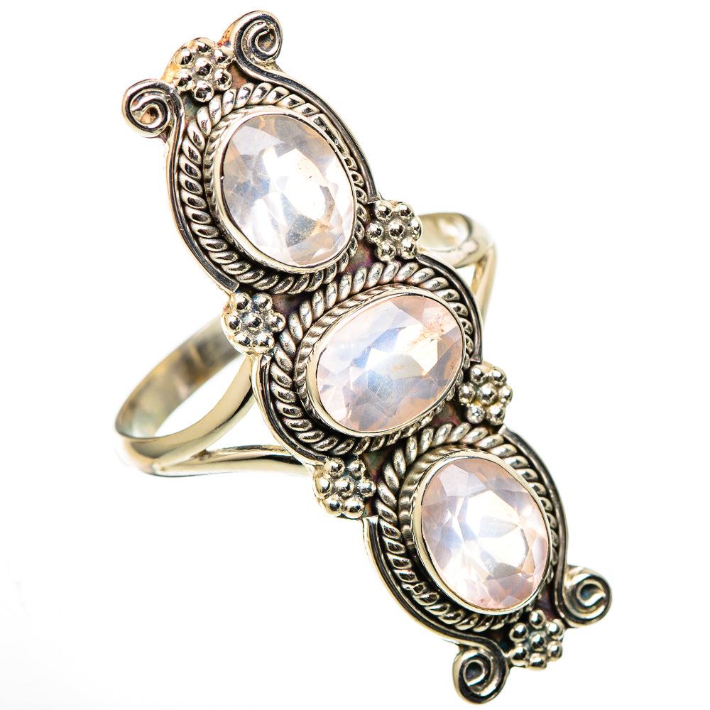 Rose Quartz Rings handcrafted by Anasilvercos - RING101611 - Photo 2
