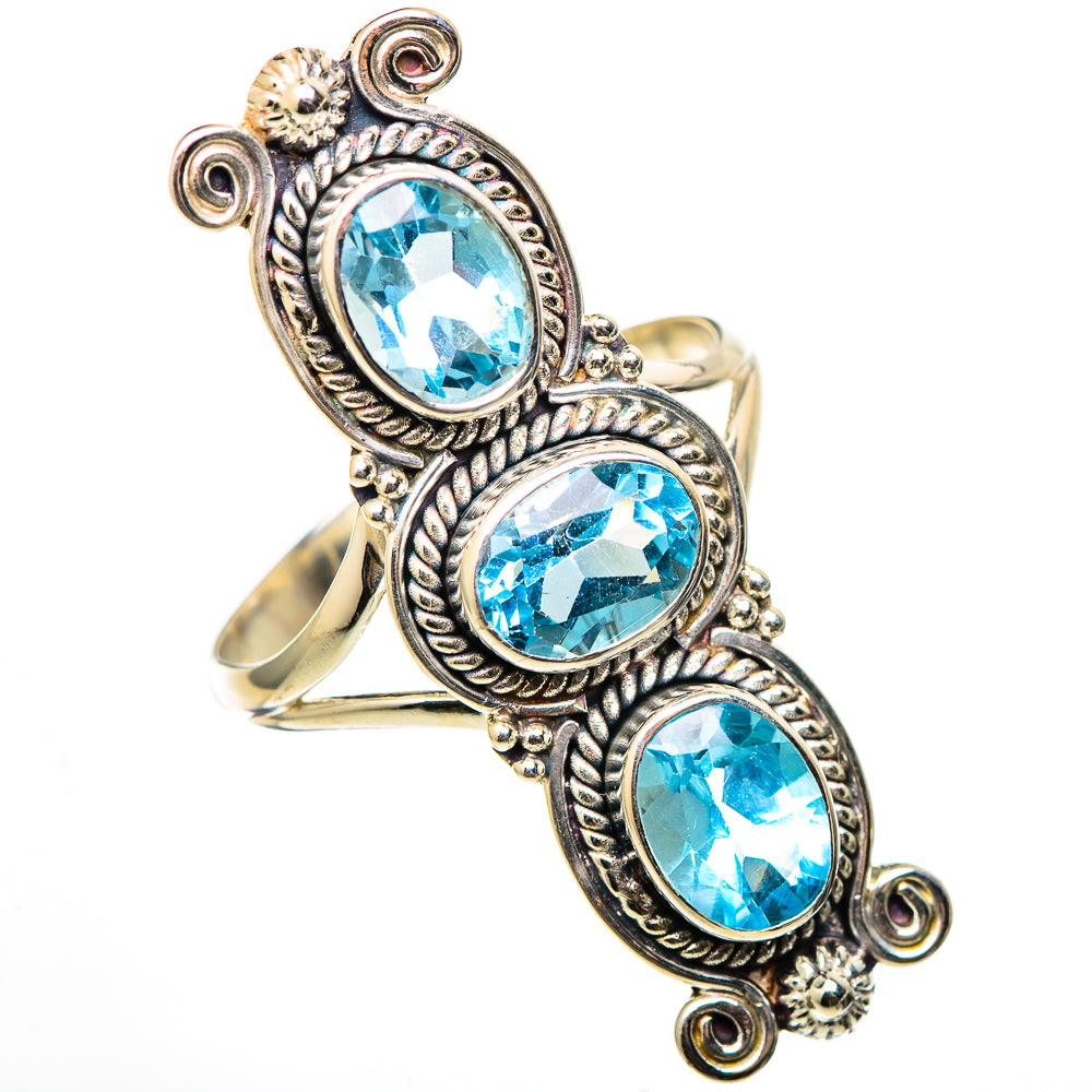Blue Topaz Rings handcrafted by Anasilvercos - RING101619