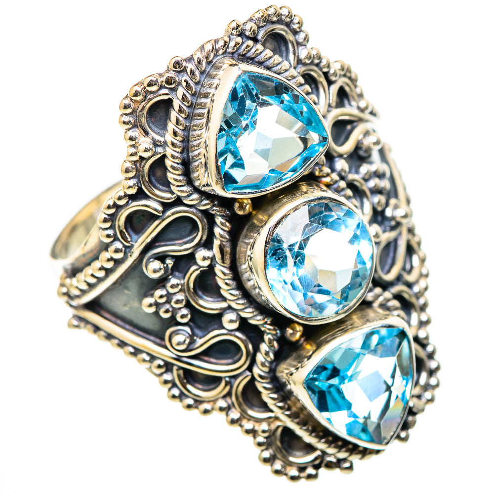 Blue Topaz Rings handcrafted by Anasilvercos - RING101620