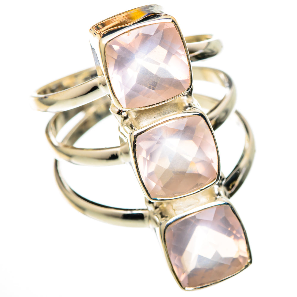 Rose Quartz Rings handcrafted by Anasilvercos - RING101623