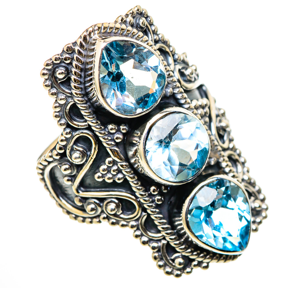 Blue Topaz Rings handcrafted by Anasilvercos - RING101628
