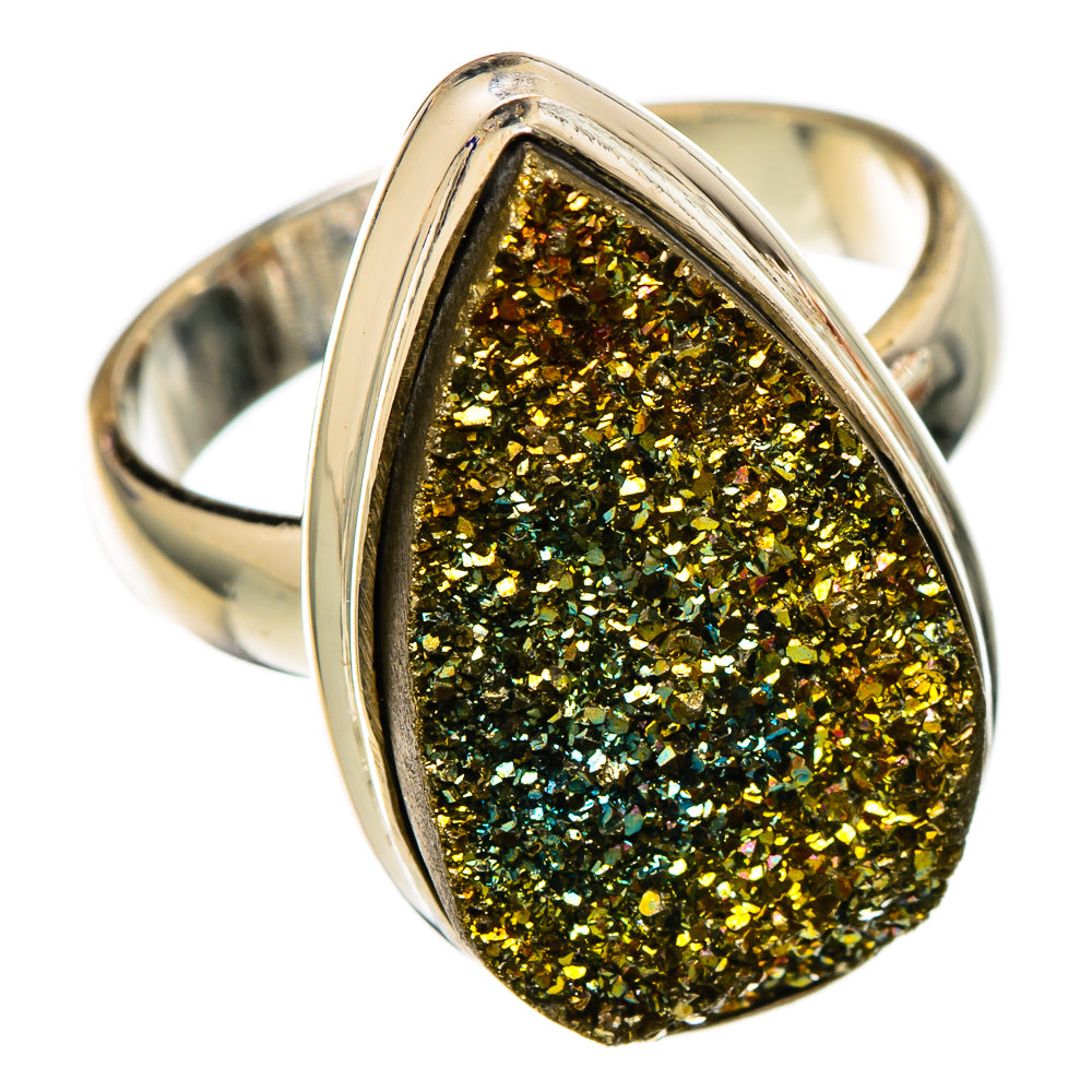 Spectro Pyrite Druzy Rings handcrafted by Anasilvercos - RING101647