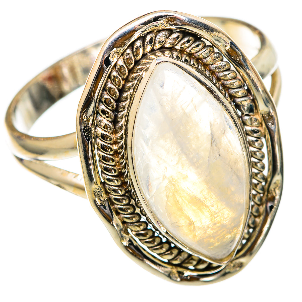 Rainbow Moonstone Rings handcrafted by Anasilvercos - RING101651