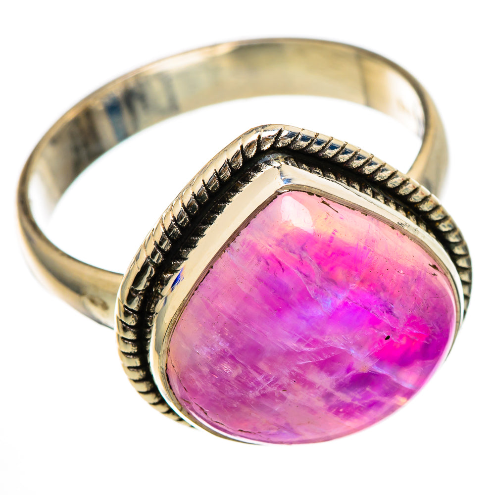 Pink Moonstone Rings handcrafted by Anasilvercos - RING101667