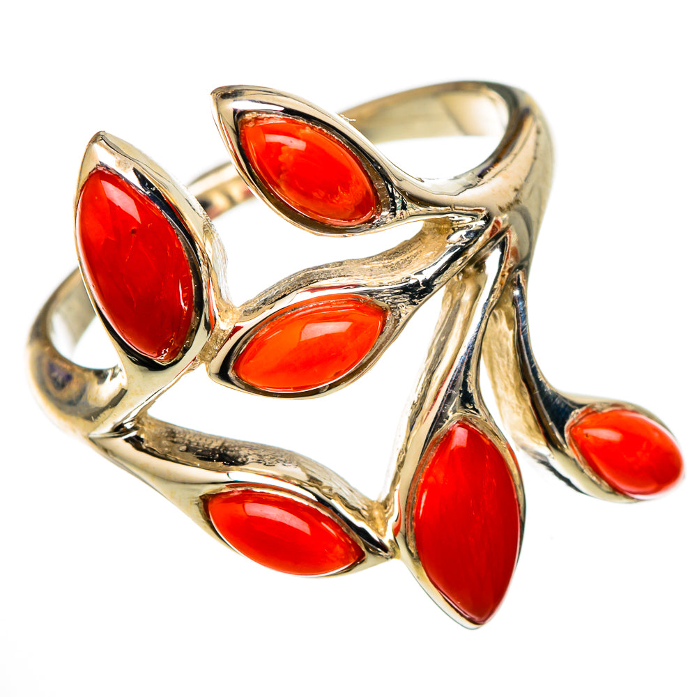 Mediterranean Red Coral Rings handcrafted by Anasilvercos - RING101669 - Photo 2