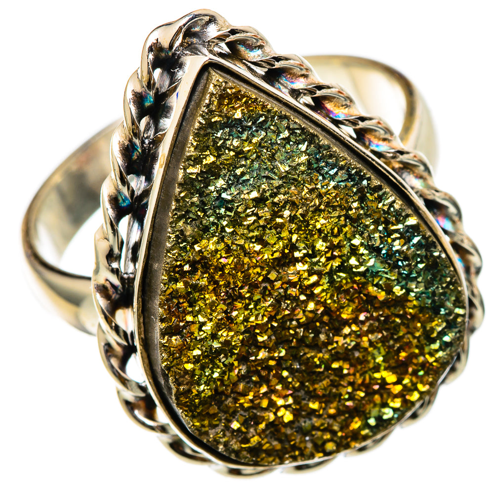 Spectro Pyrite Druzy Rings handcrafted by Anasilvercos - RING101672 - Photo 2