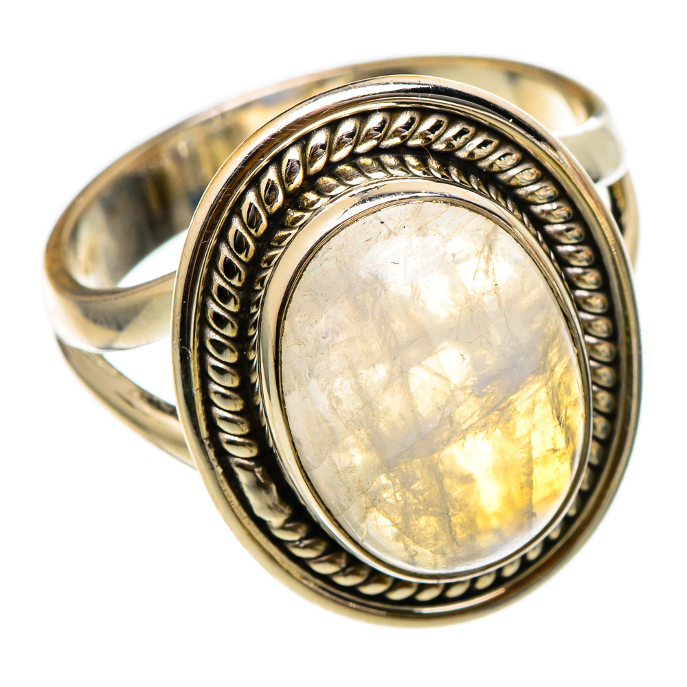 Rainbow Moonstone Rings handcrafted by Anasilvercos - RING101699