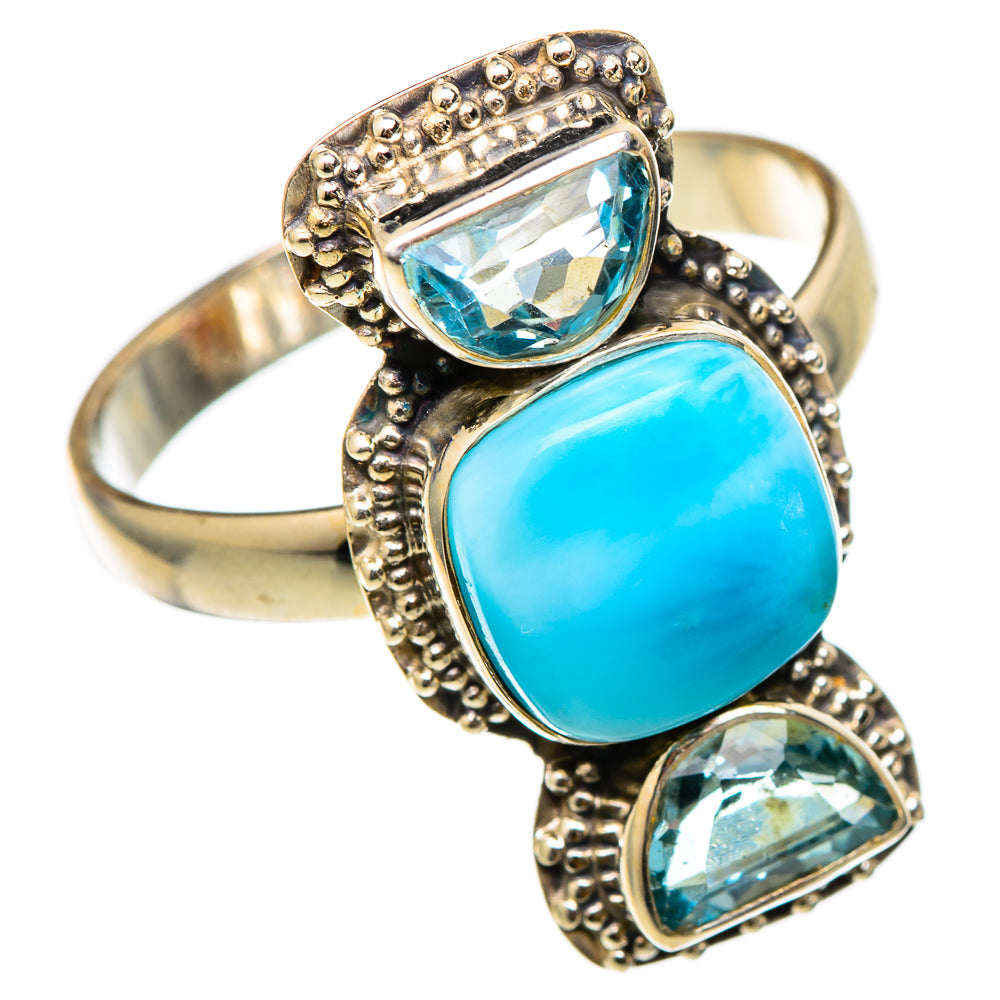 Larimar Rings handcrafted by Anasilvercos - RING101706