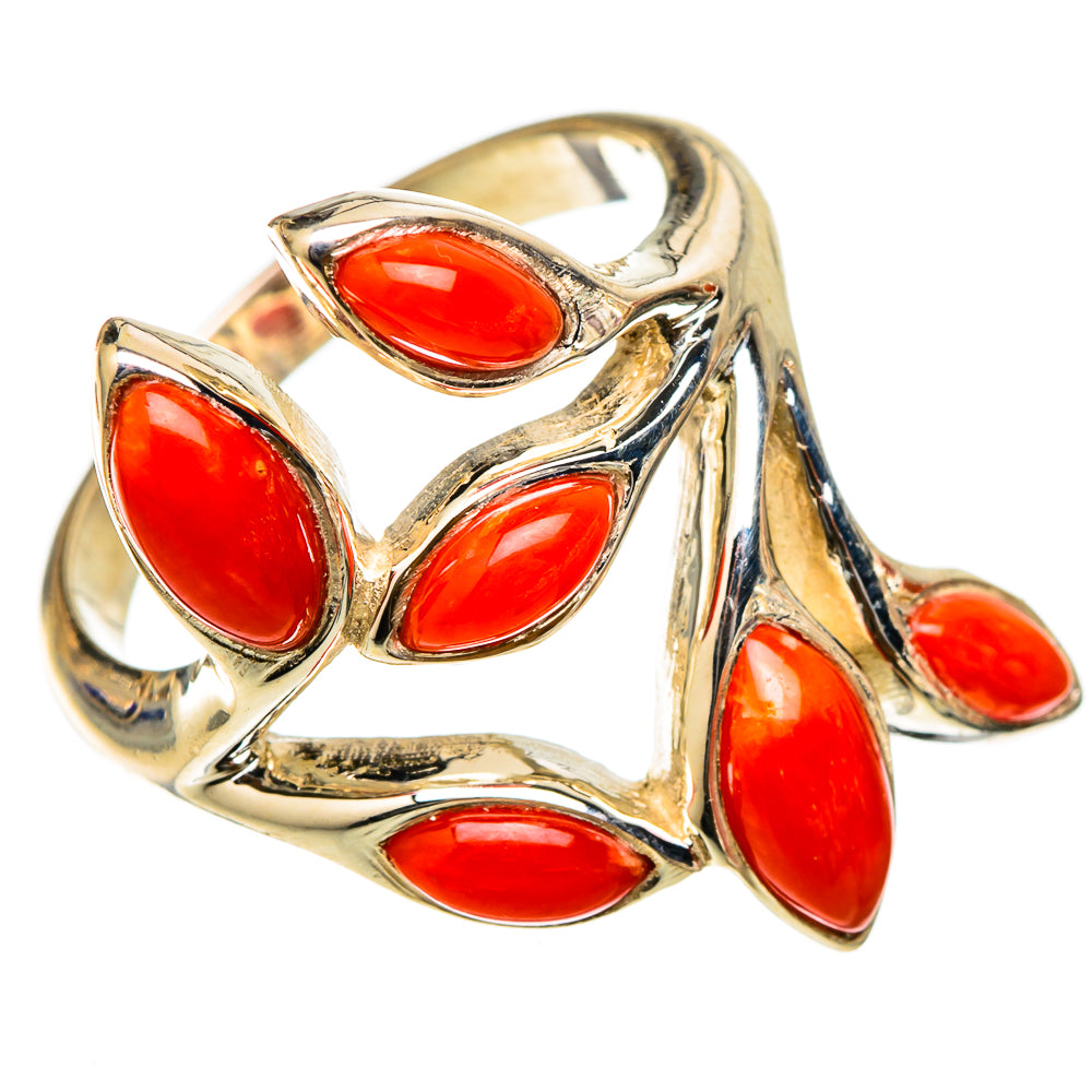 Mediterranean Red Coral Rings handcrafted by Anasilvercos - RING101717 - Photo 2