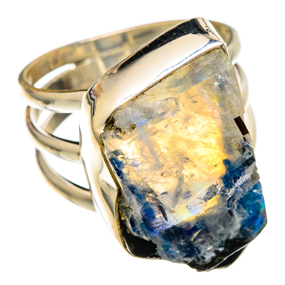 Rainbow Moonstone Rings handcrafted by Anasilvercos - RING101720