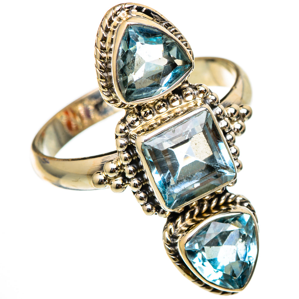 Blue Topaz Rings handcrafted by Anasilvercos - RING101743