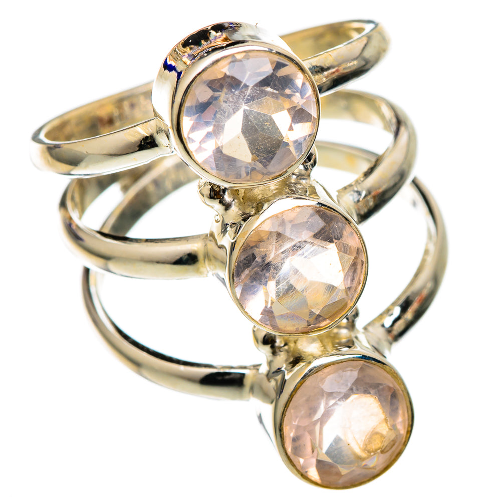Rose Quartz Rings handcrafted by Anasilvercos - RING101747