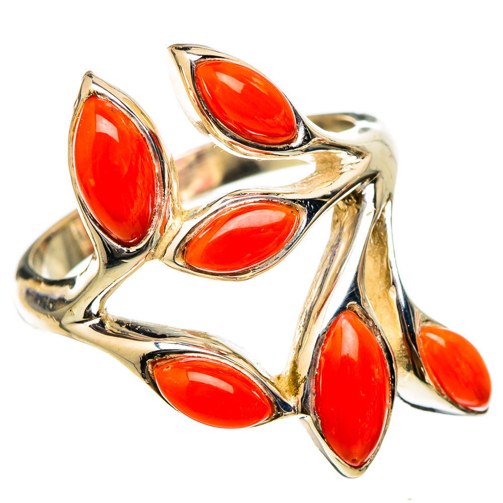 Mediterranean Red Coral Rings handcrafted by Anasilvercos - RING101764 - Photo 2