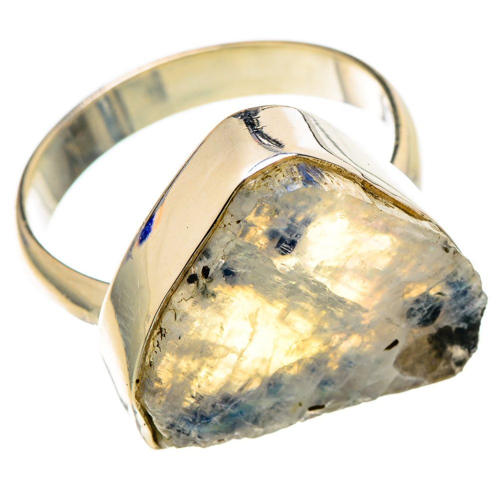 Rainbow Moonstone Rings handcrafted by Anasilvercos - RING101768
