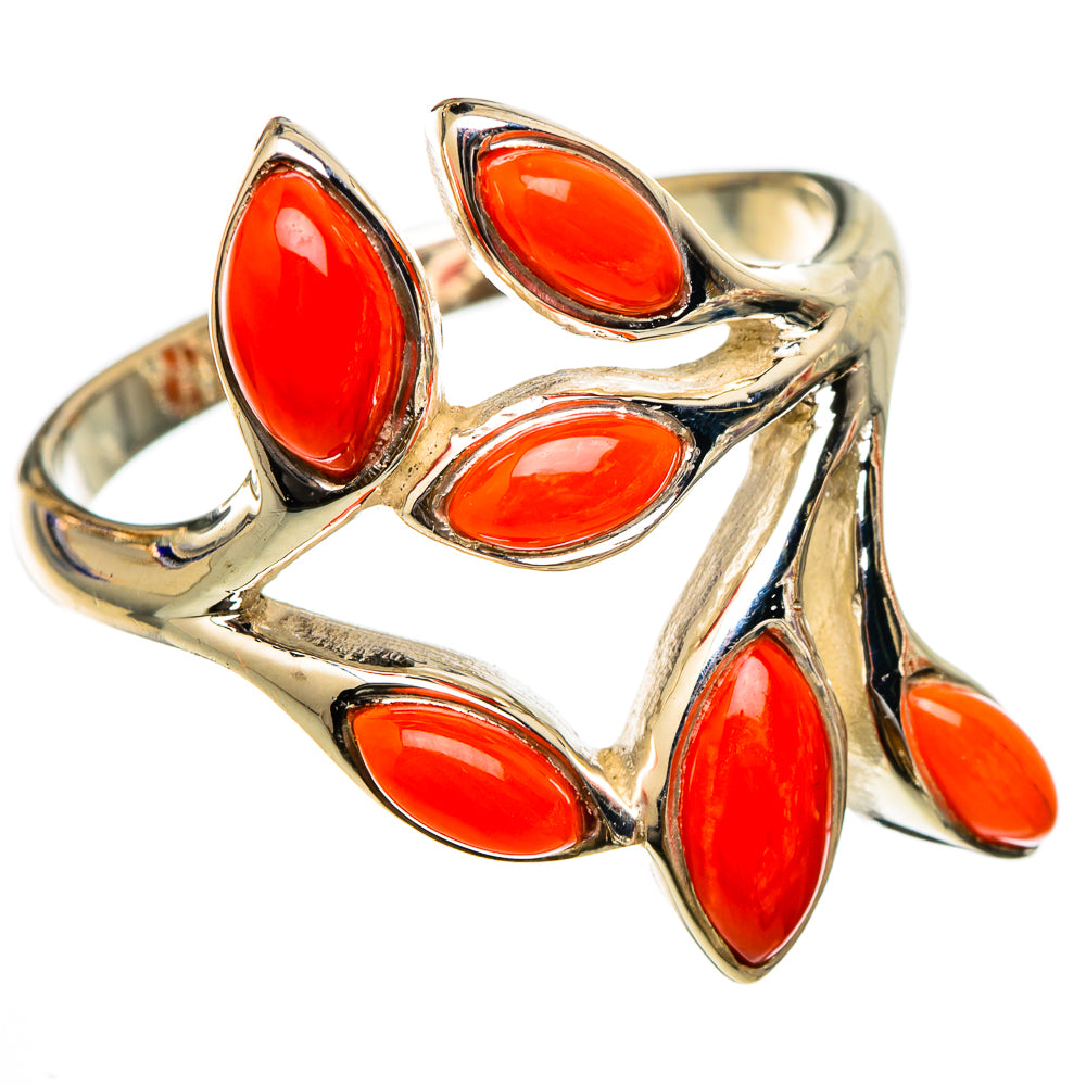 Mediterranean Red Coral Rings handcrafted by Anasilvercos - RING101779
