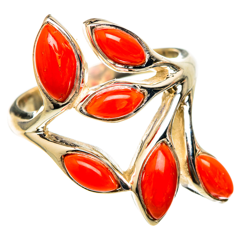 Mediterranean Red Coral Rings handcrafted by Anasilvercos - RING101785