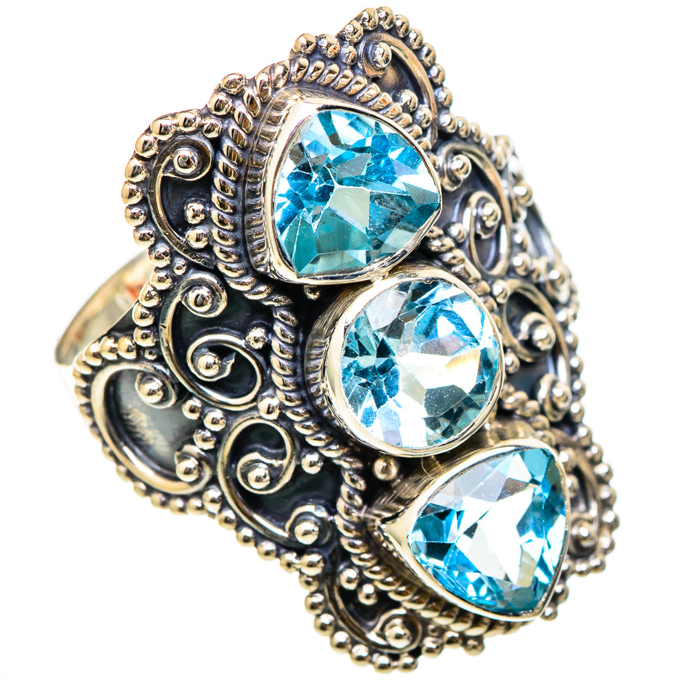 Blue Topaz Rings handcrafted by Anasilvercos - RING101802