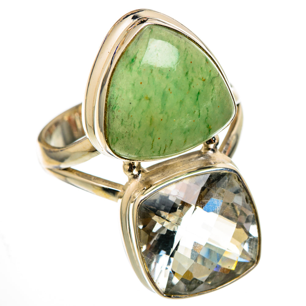 Green Aventurine, Green Amethyst Rings handcrafted by Anasilvercos - RING101806