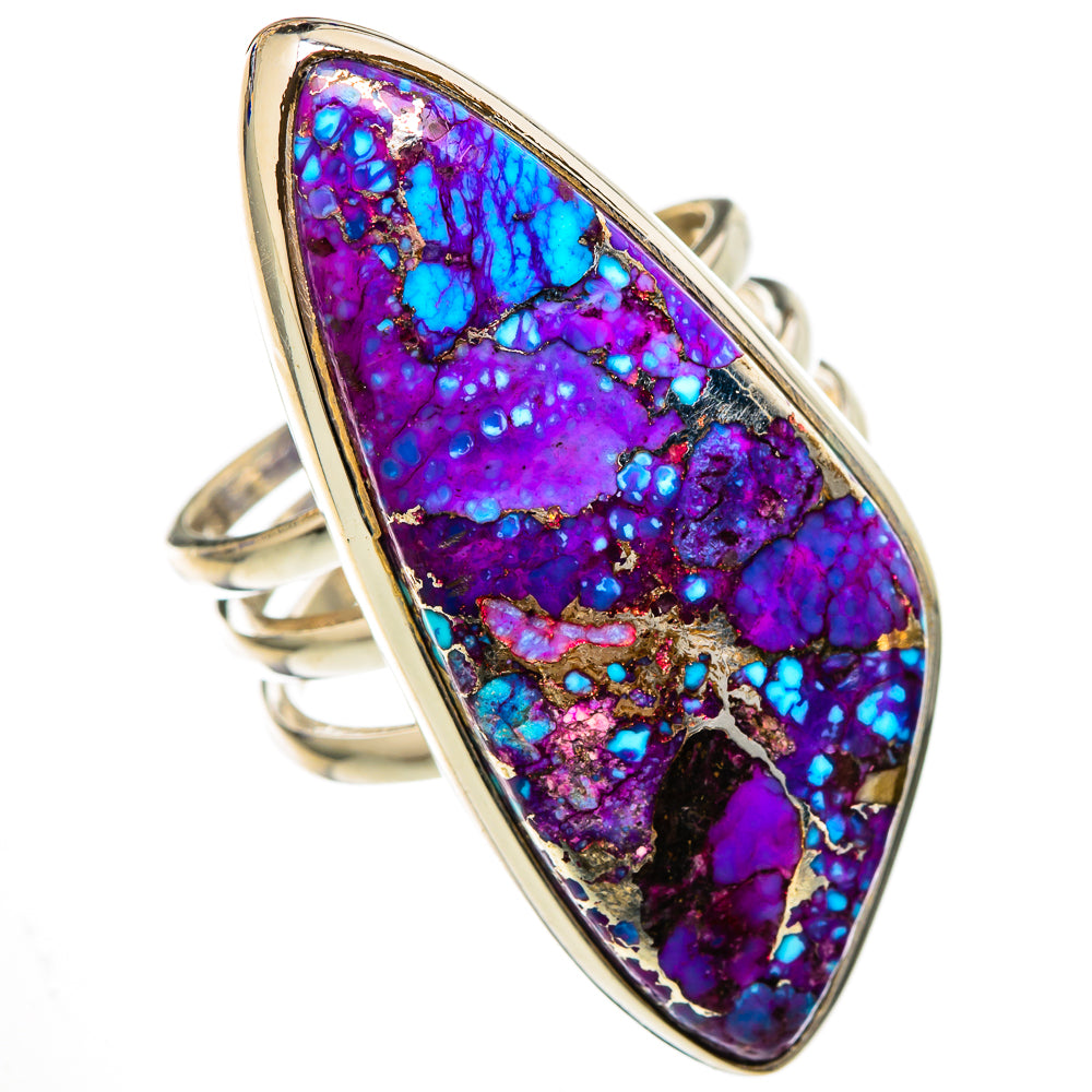 Purple Copper Composite Turquoise Rings handcrafted by Anasilvercos - RING101824