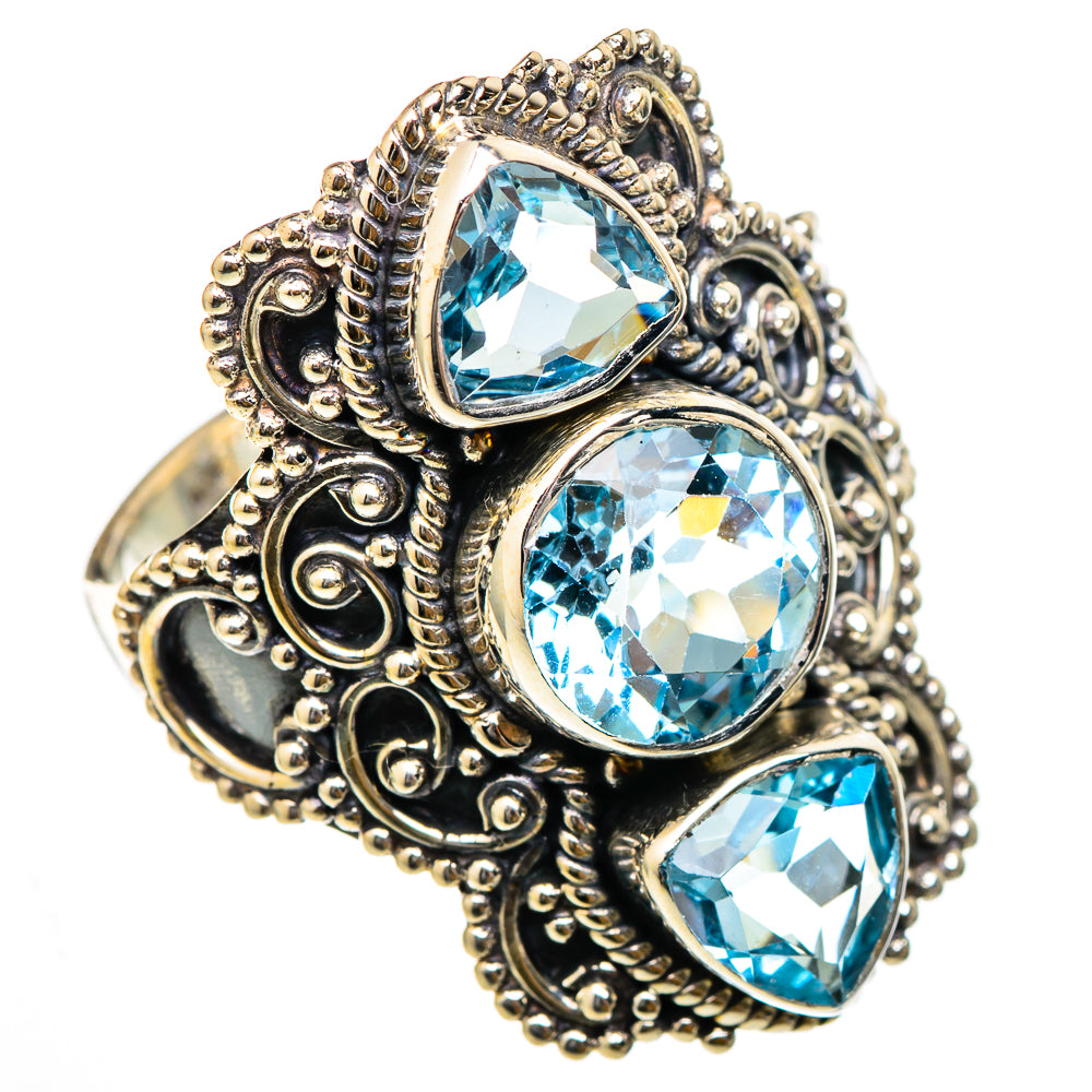 Blue Topaz Rings handcrafted by Anasilvercos - RING101841