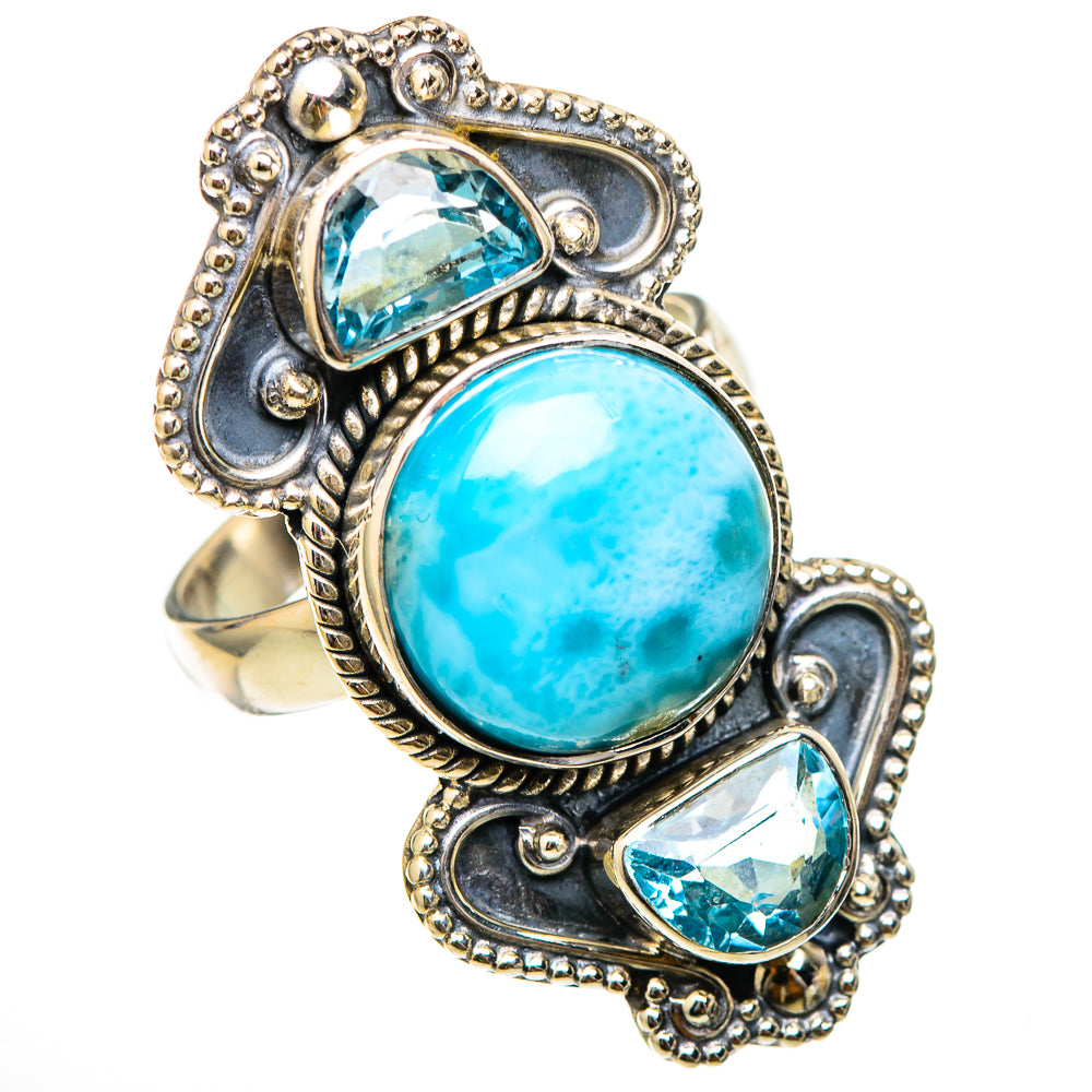 Larimar, Blue Topaz Rings handcrafted by Anasilvercos - RING101845 - Photo 2