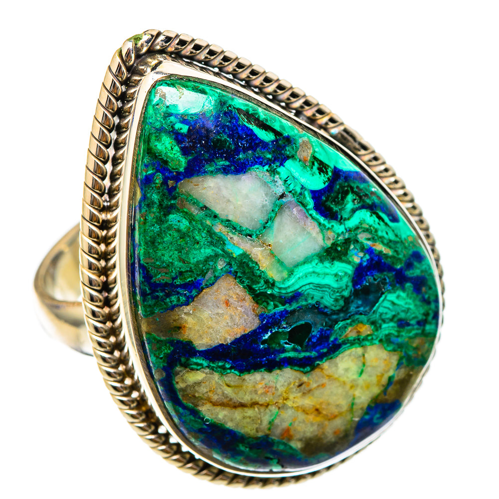 Azurite Malachite Rings handcrafted by Anasilvercos - RING101898