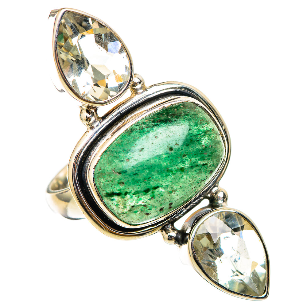 Green Aventurine, White Quartz Rings handcrafted by Anasilvercos - RING101911 - Photo 2