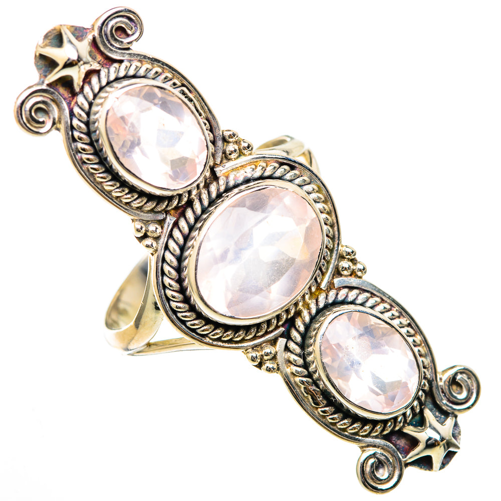 Rose Quartz Rings handcrafted by Anasilvercos - RING101918
