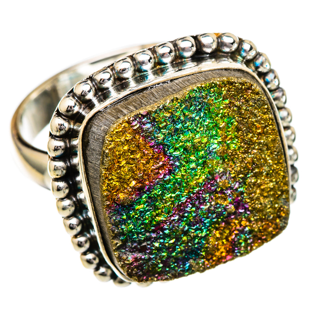 Spectro Pyrite Druzy Rings handcrafted by Anasilvercos - RING101946