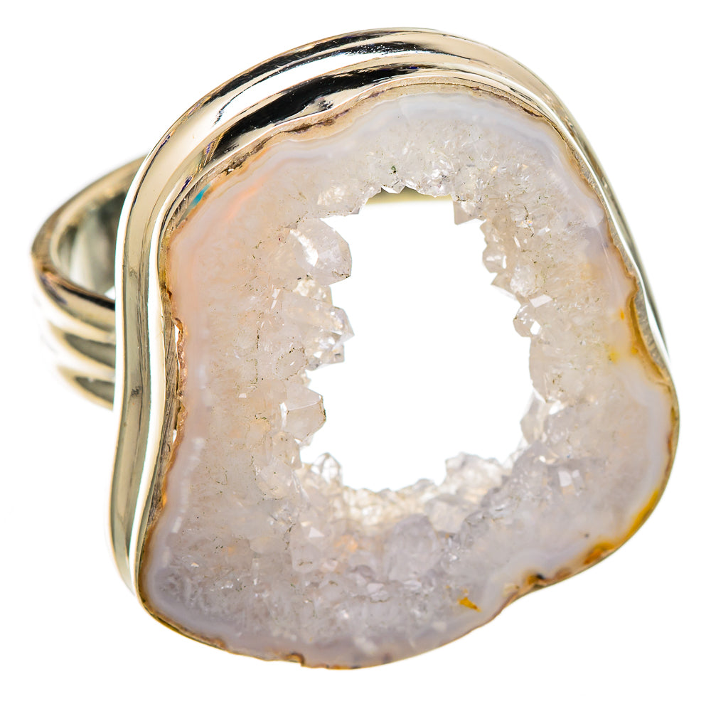 White Geode Slice Rings handcrafted by Anasilvercos - RING101951 - Photo 2