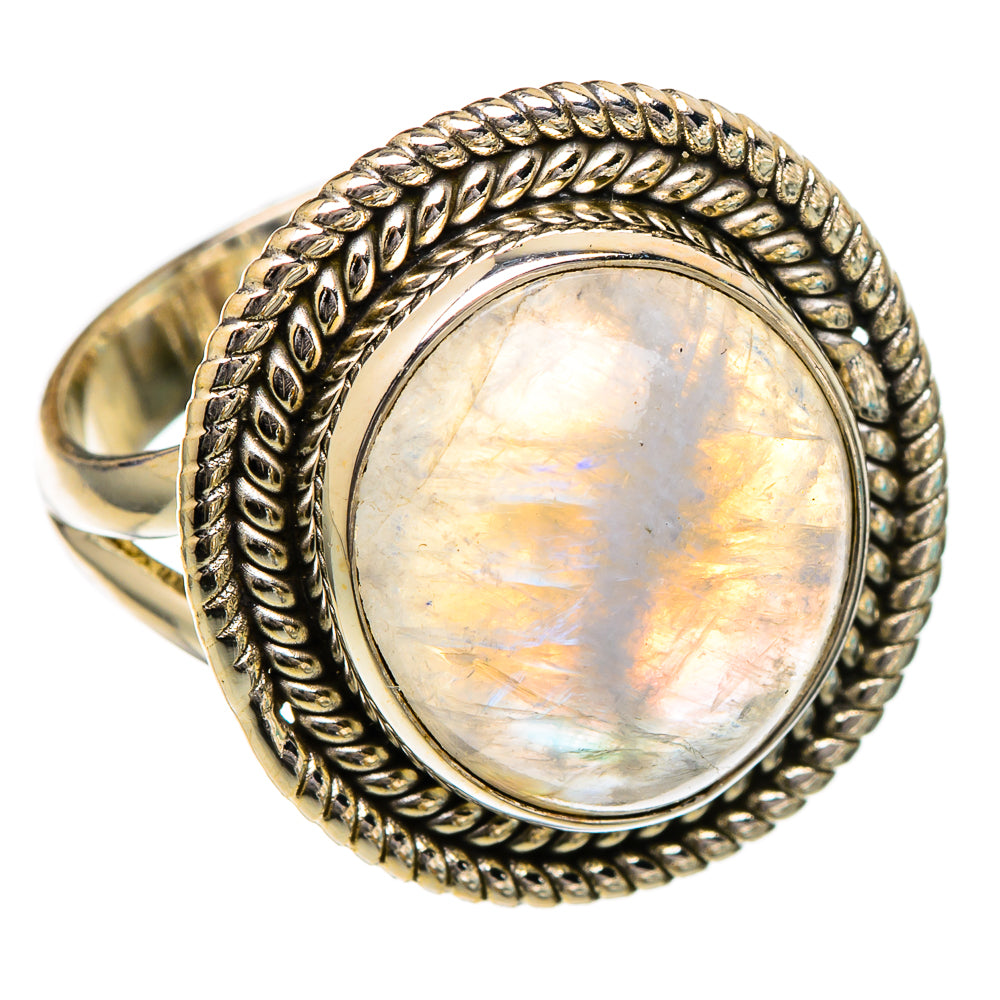 Rainbow Moonstone Rings handcrafted by Anasilvercos - RING101952 - Photo 2
