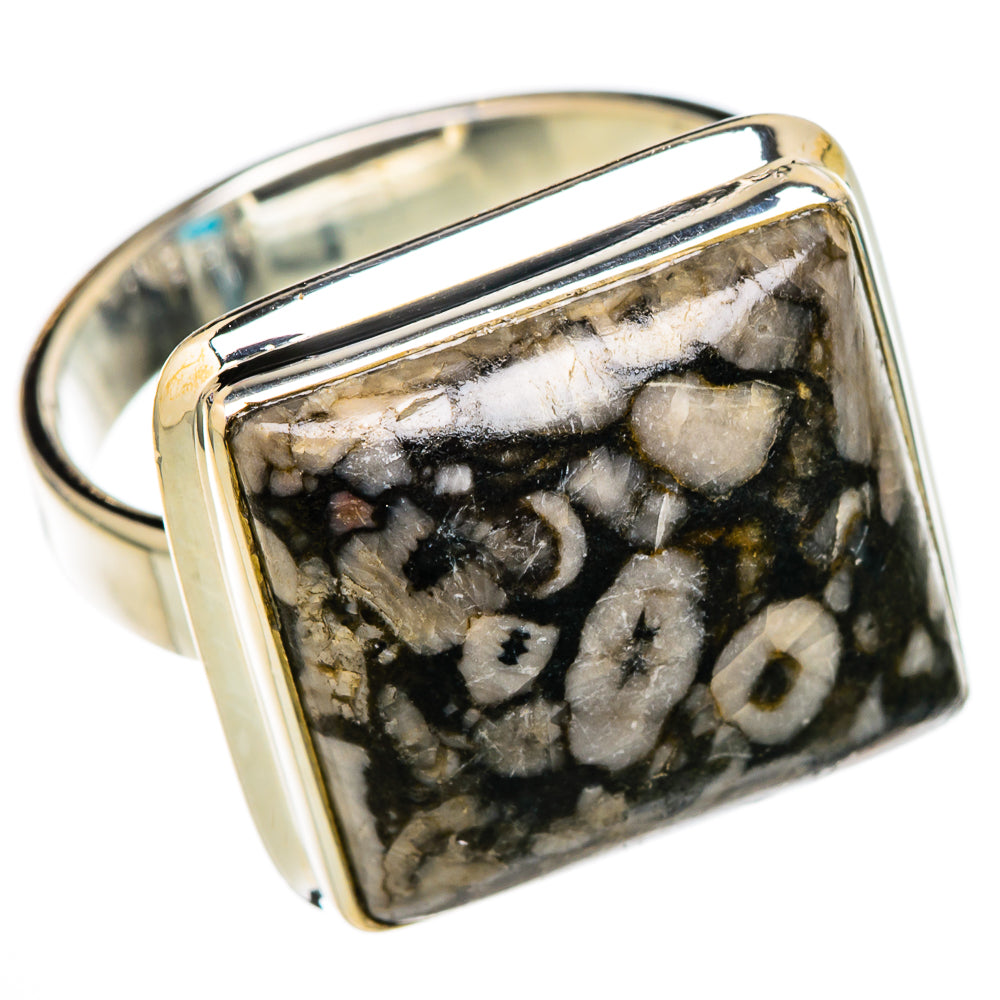 Crinoid Fossil Rings handcrafted by Anasilvercos - RING101974