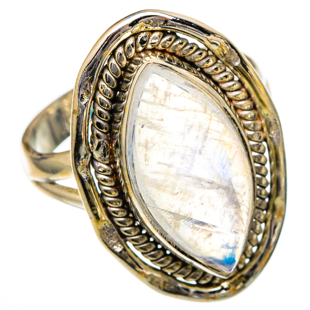 Rainbow Moonstone Rings handcrafted by Anasilvercos - RING101977