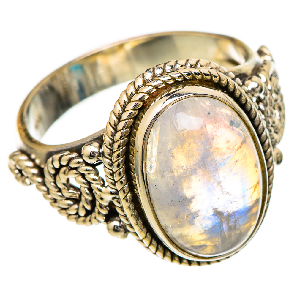 Rainbow Moonstone Rings handcrafted by Anasilvercos - RING102000 - Photo 2