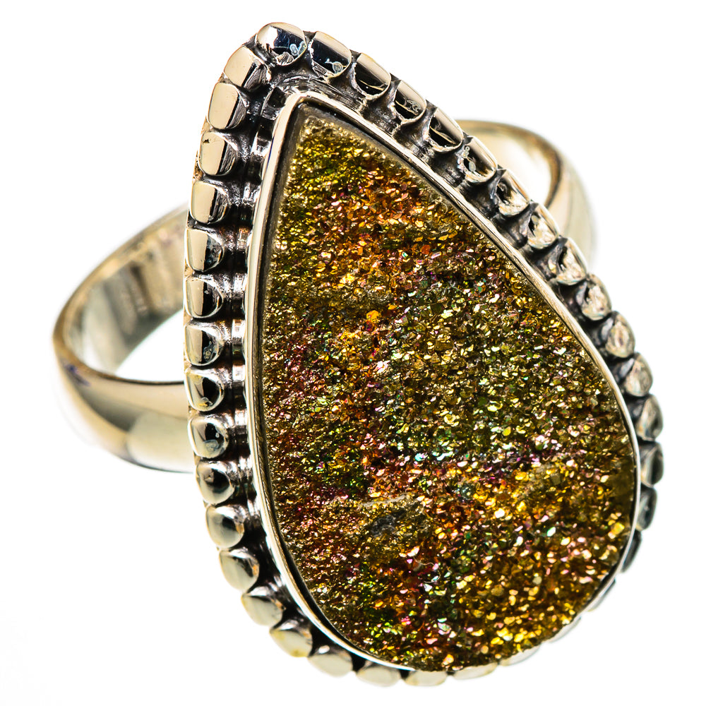 Spectro Pyrite Druzy Rings handcrafted by Anasilvercos - RING102020 - Photo 2