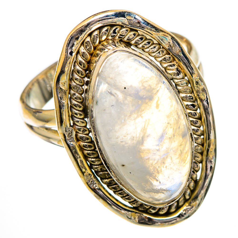 Rainbow Moonstone Rings handcrafted by Anasilvercos - RING102046
