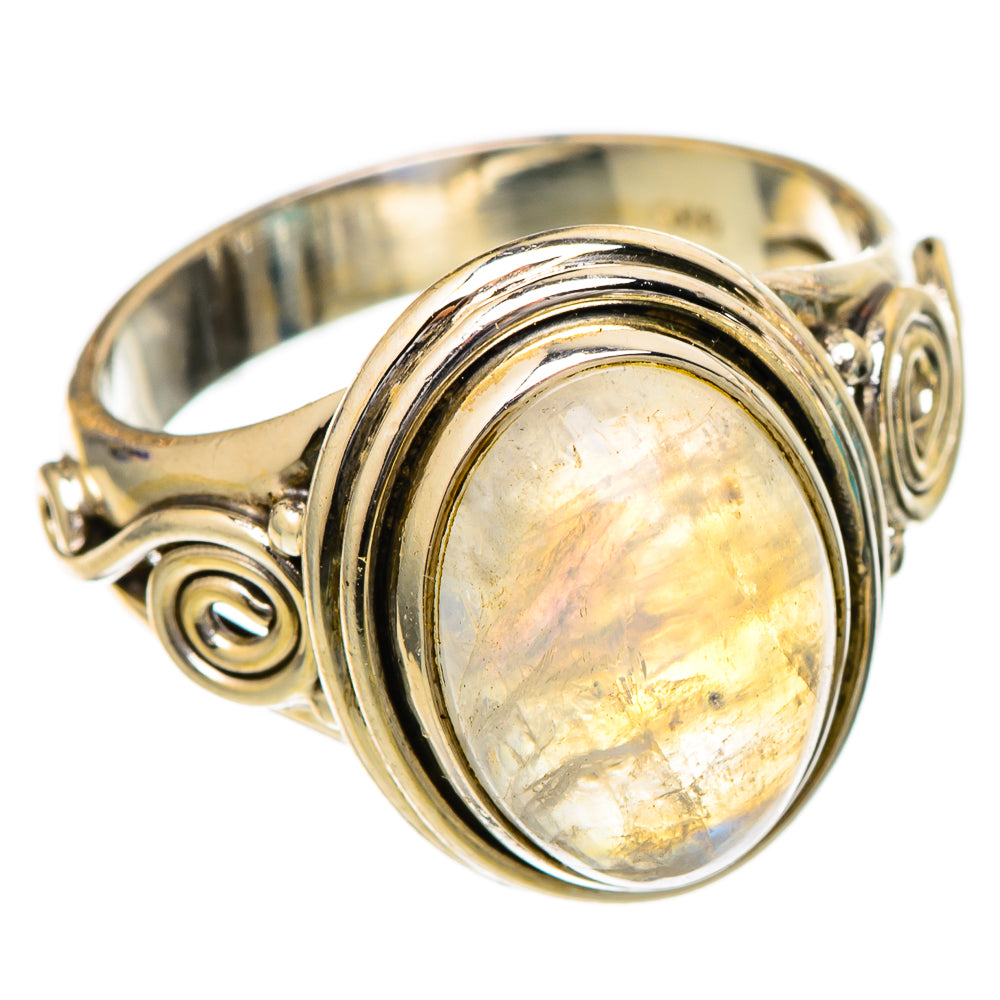 Rainbow Moonstone Rings handcrafted by Anasilvercos - RING102080