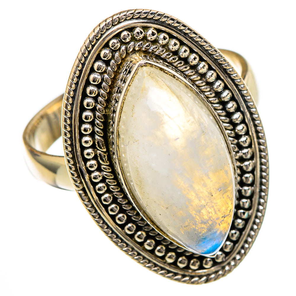 Rainbow Moonstone Rings handcrafted by Anasilvercos - RING102087 - Photo 2