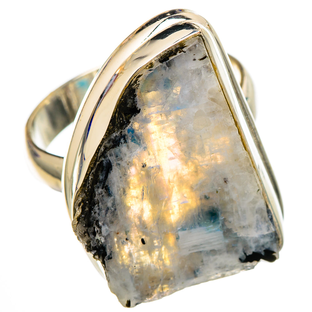 Rainbow Moonstone Rings handcrafted by Anasilvercos - RING102089 - Photo 2