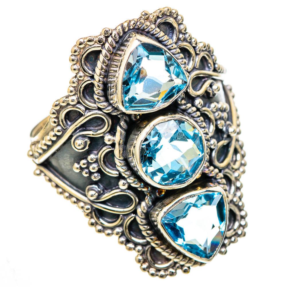Blue Topaz Rings handcrafted by Anasilvercos - RING102097