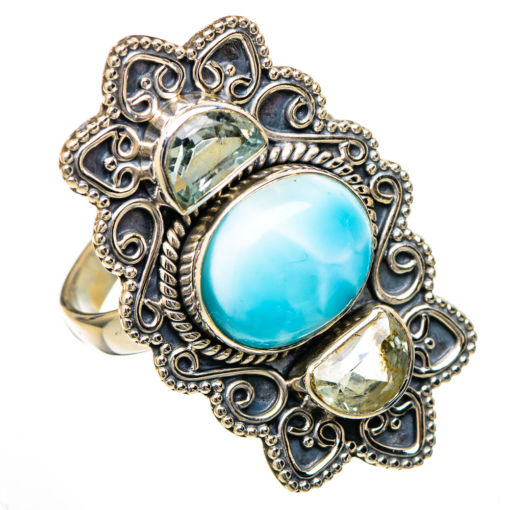Larimar, Blue Topaz Rings handcrafted by Anasilvercos - RING102137 - Photo 2