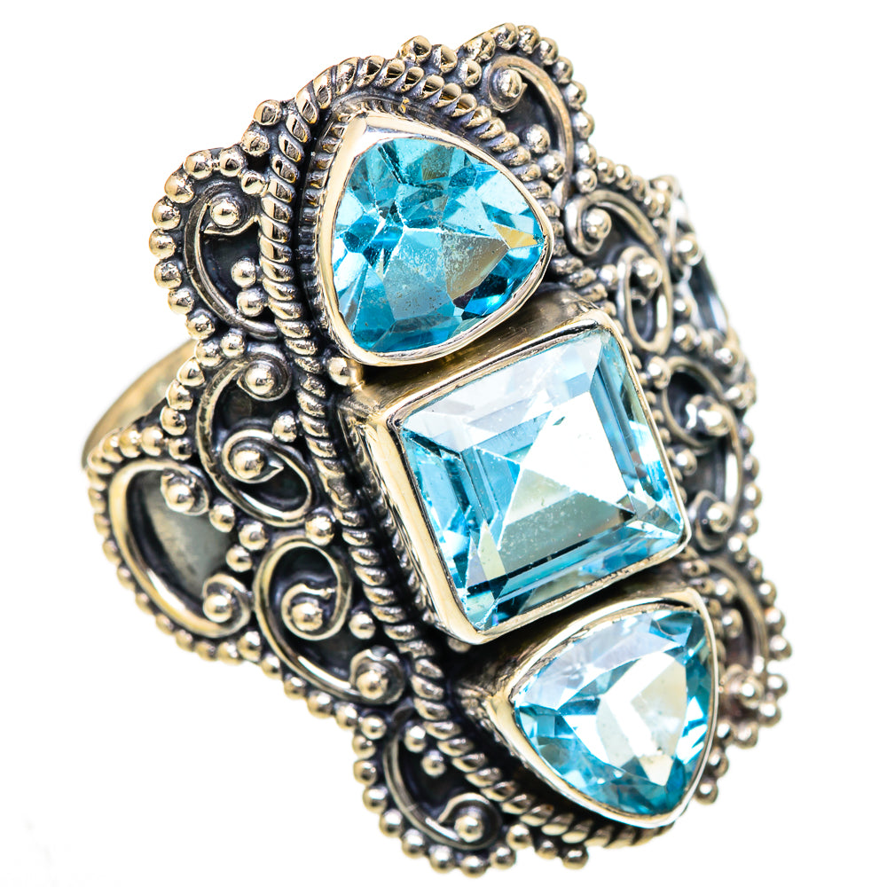 Blue Topaz Rings handcrafted by Anasilvercos - RING102144